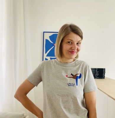 T-shirt - MOTHERHOOD BALANCE na szarym melanżu
