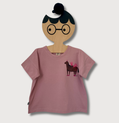 T-Shirt oversize KOŃ na różu
