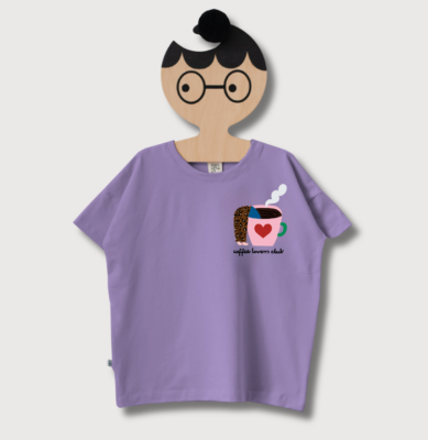T-shirt -COFFEE LOVERS na lila
