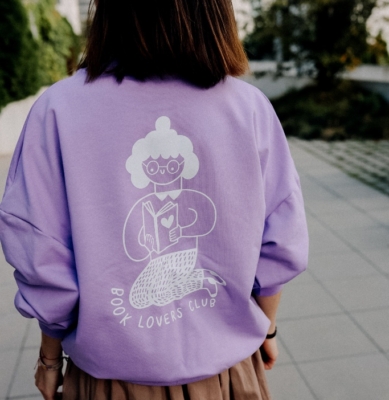 Bluza - BOOK LOVERS CLUB na lila