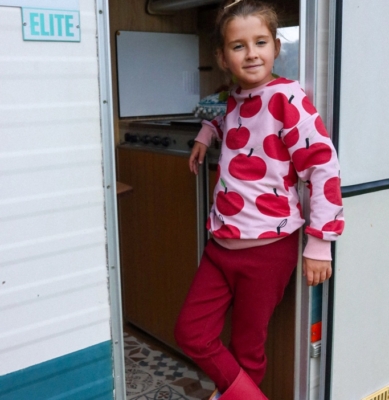Legginsy prążkowane BORDOWE
