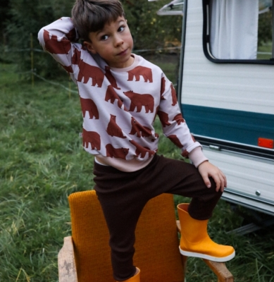 Legginsy prążkowane BRĄZOWE