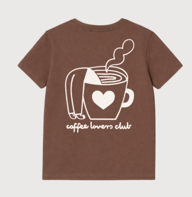 T-shirt - duży COFFEE LOVER na brązie