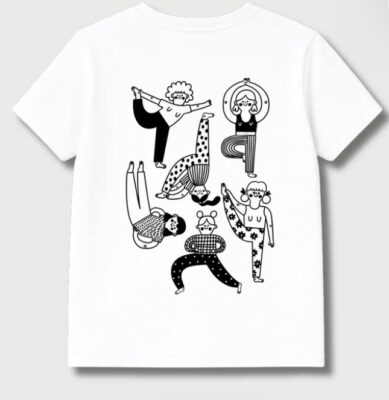 Boxy T-shirt - AEROBIQUE na białym
