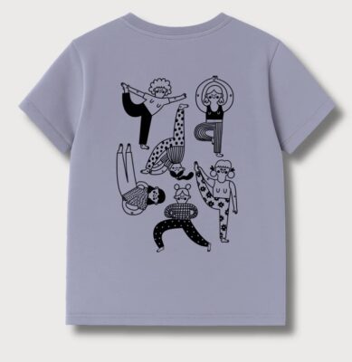 Boxy T-shirt - AEROBIQUE na jasnym szarym
