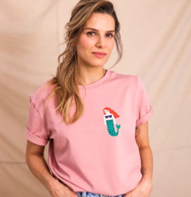 T-shirt - SYRENKA na brudnym różu