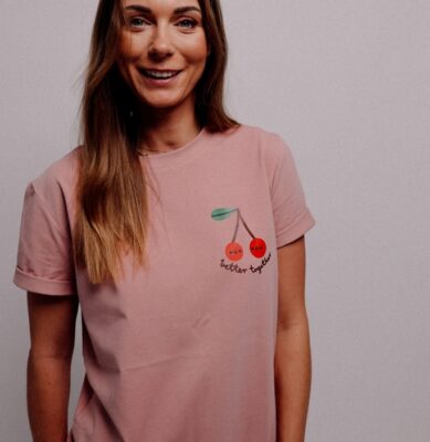 T-shirt - BETTER TOGETHER na jasnym różu