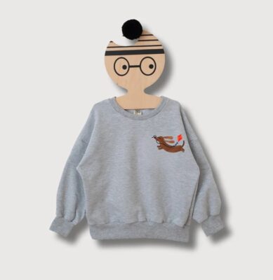 Bluza oversize Don't Grow Up JAMNIK na szarym melanżu