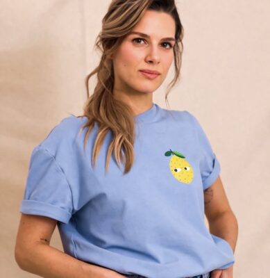 T-shirt - CYTRYNA na niebieskim