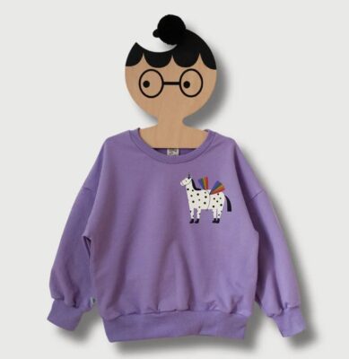 Bluza oversize Don't Grow Up KOŃ na lila