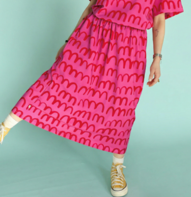 Spódnica - FALE na ostrym różu EDYCJA LIMITOWANA