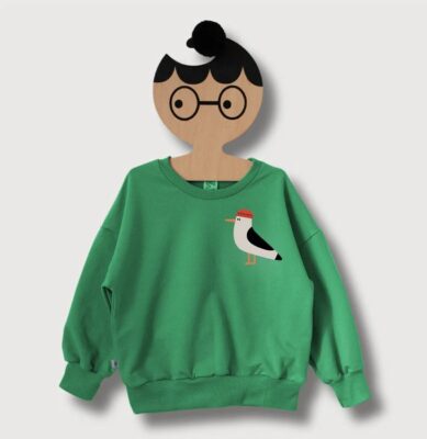 Bluza oversize Don't Grow Up MEWA na zielonym