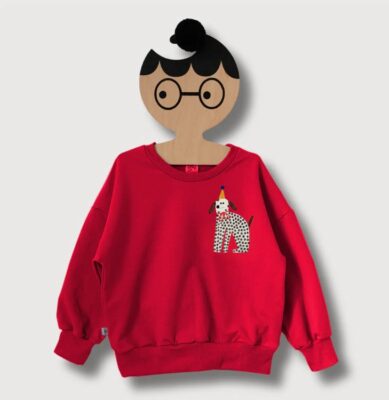 Bluza oversize Don't Grow Up PIESEK na czerwonym